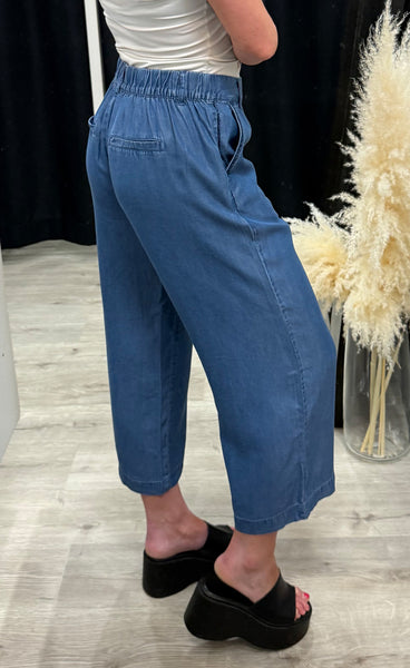 Kosmo EMB pants - mid blue denim