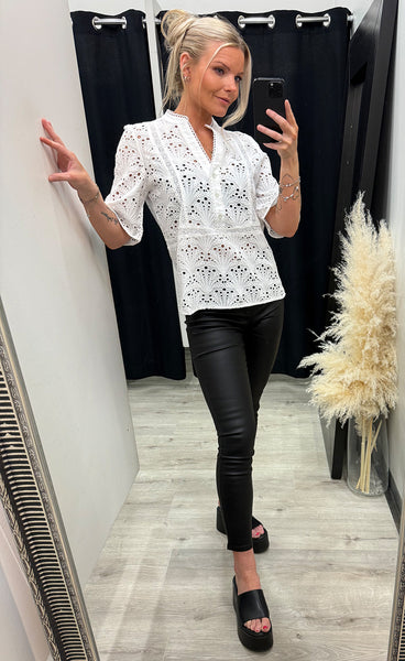 Numaya SS blouse - bright white