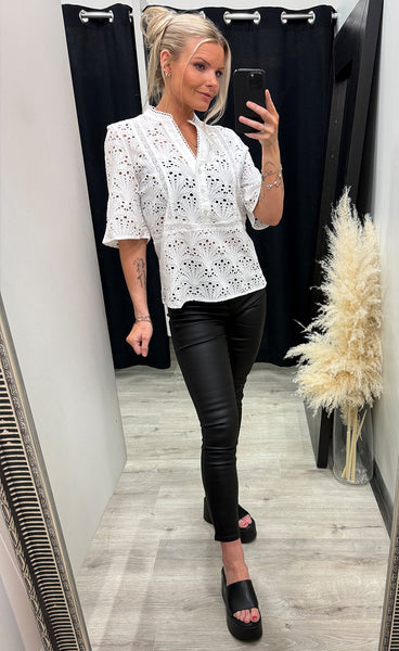 Numaya SS blouse - bright white