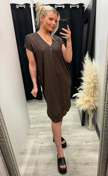 FREEQUENT Matter dress - coffee bean