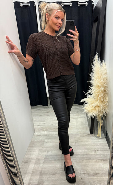 FREEQUENT Tota cardigan - coffee bean