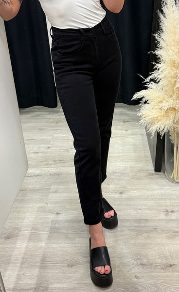 Teygju gallabuxur 8650-1 - MOM FIT