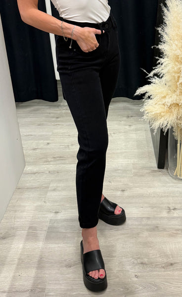 Teygju gallabuxur 8650-1 - MOM FIT