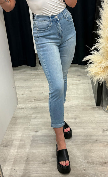 Teygju gallabuxur 16262-A - MOM FIT