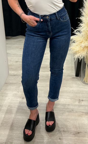 Teygju gallabuxur 16233 - MOM FIT