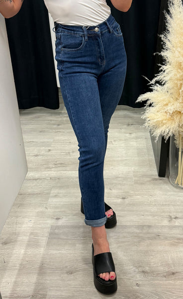 Teygju gallabuxur 16233 - MOM FIT