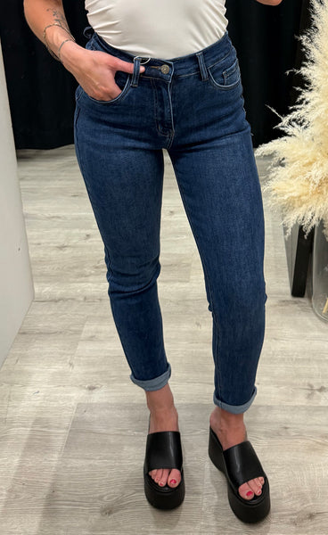 Teygju gallabuxur 16233 - MOM FIT