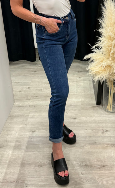 Teygju gallabuxur 16233 - MOM FIT