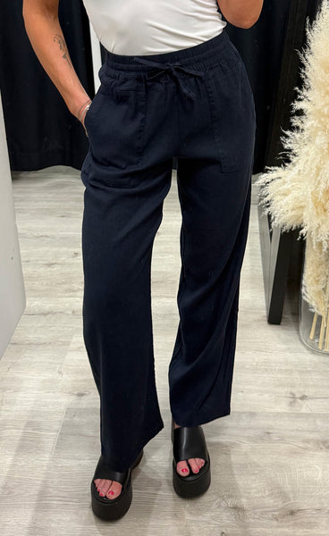 PULZ Luca pants full length - dark sapphire