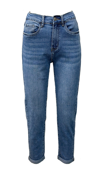 Teygju gallabuxur 16262-B - MOM FIT