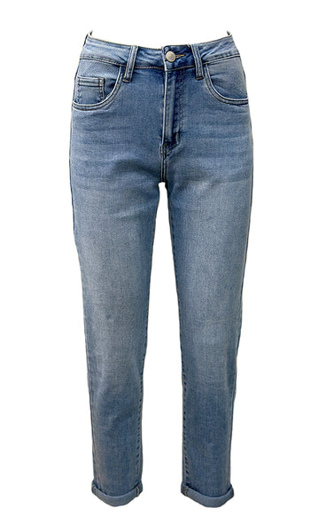 Teygju gallabuxur 16268-C - MOM FIT