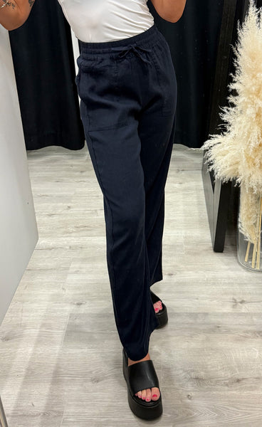 PULZ Luca pants full length - dark sapphire