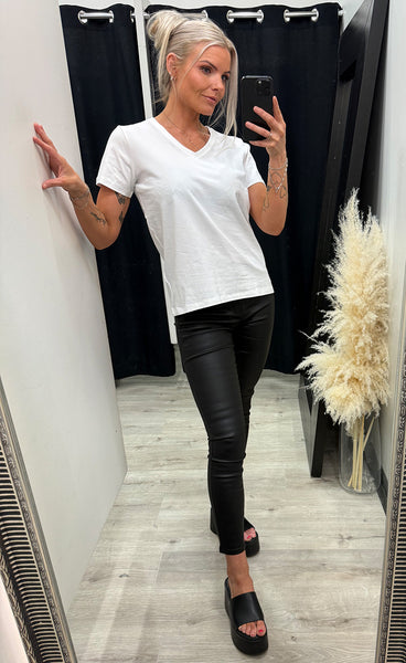 Shoulder v-neck tee 1 - blanc de blanc