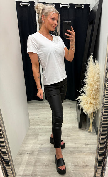 Shoulder v-neck tee 1 - blanc de blanc