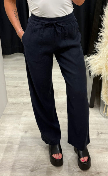 PULZ Luca pants full length - dark sapphire