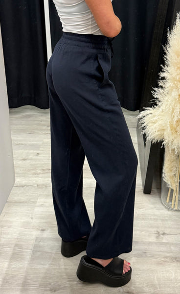 PULZ Luca pants full length - dark sapphire