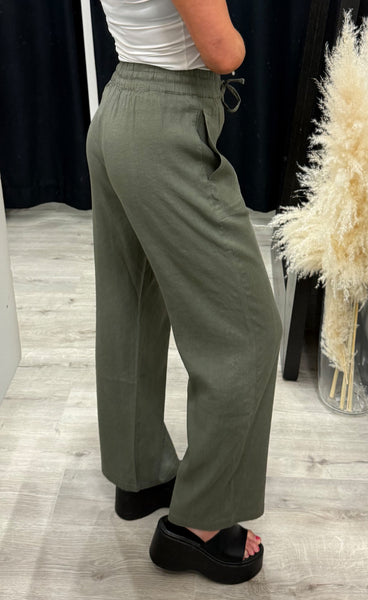 PULZ Luca pants full length - deep lichen green