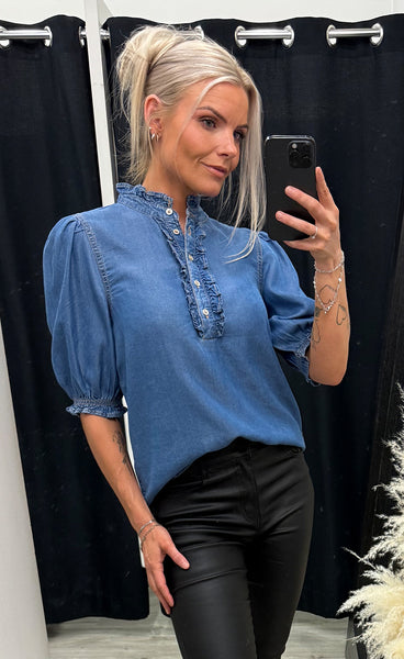 Kosmo blouse - mid blue denim