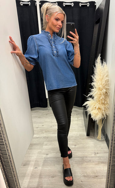 Kosmo blouse - mid blue denim