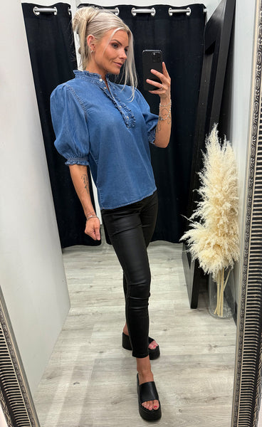 Kosmo blouse - mid blue denim