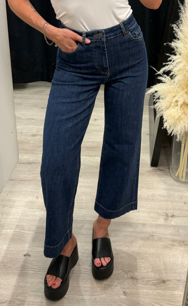 Nuparis HW wide jeans - dark blue denim