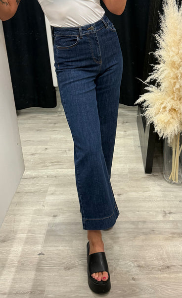 Nuparis HW wide jeans - dark blue denim