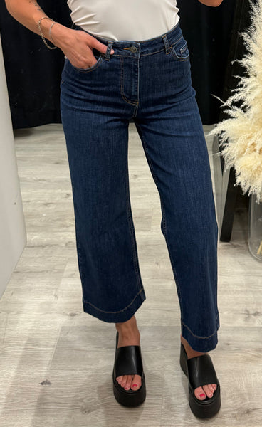 Nuparis HW wide jeans - dark blue denim