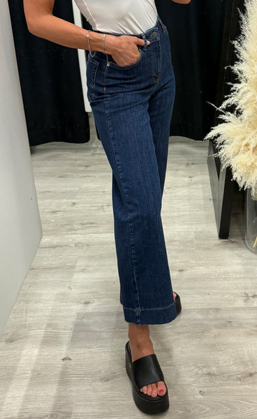 Nuparis HW wide jeans - dark blue denim