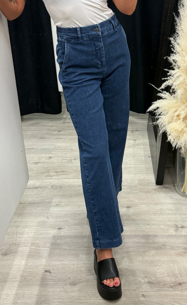 Nuamber HW wide jeans - medium blue denim