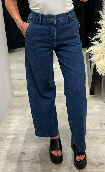 Nuamber HW wide jeans - medium blue denim