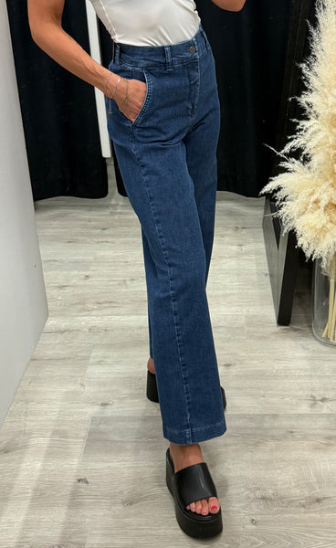 Nuamber HW wide jeans - medium blue denim