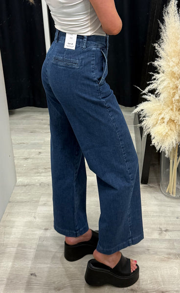 Nuamber HW wide jeans - medium blue denim