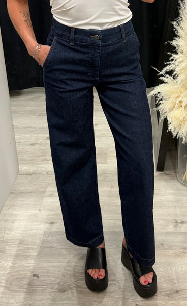 Nuamber HW wide jeans - dark blue denim