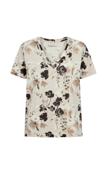 FREEQUENT Viva tee - moonbeam w. coffee