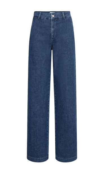 Nuamber HW wide jeans - medium blue denim