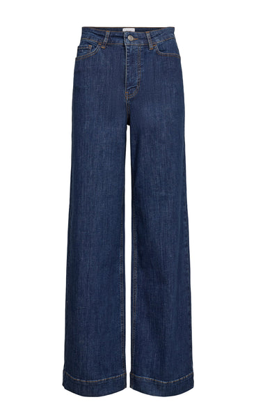 Nuparis HW wide jeans - dark blue denim