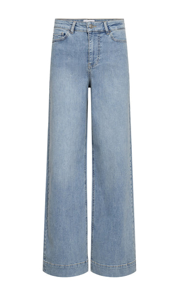 Nuparis HW wide jeans - stonewash denim