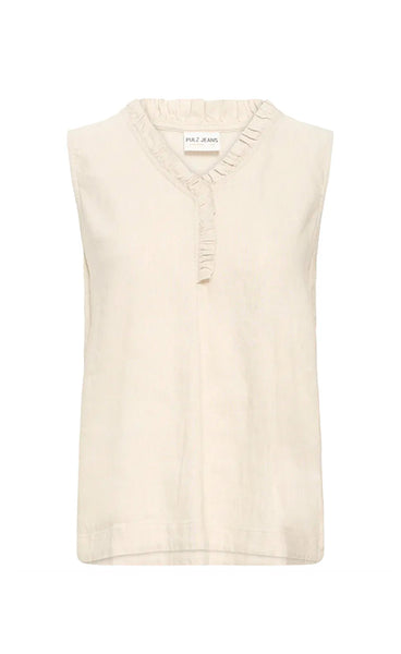 PULZ Luca top - sandshell melange