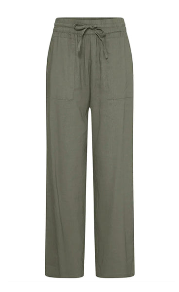 PULZ Luca pants full length - deep lichen green