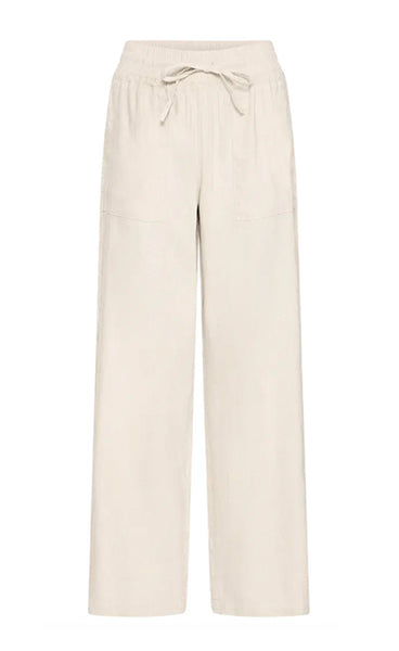 PULZ Luca pants full length - sandshell melange