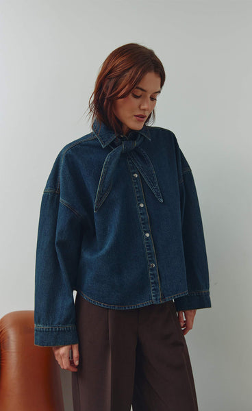 N-Lirinnah shirt - vintage blue wash