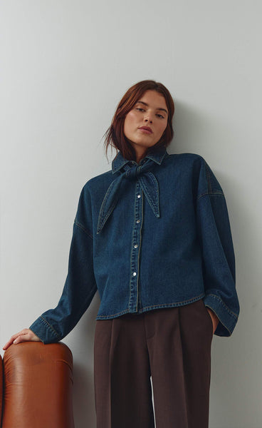 N-Lirinnah shirt - vintage blue wash