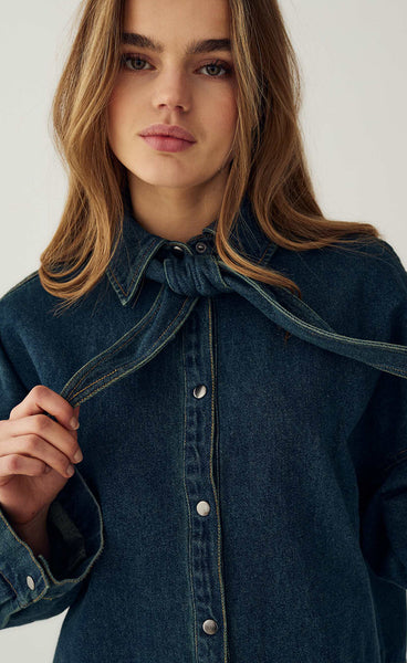 N-Lirinnah shirt - vintage blue wash