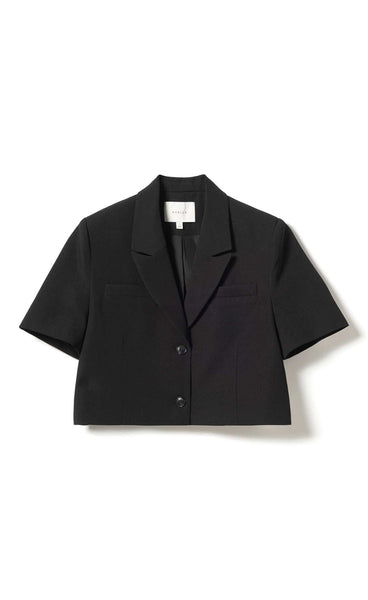 N-Leanne crop blazer - black