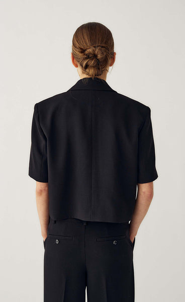 N-Leanne crop blazer - black