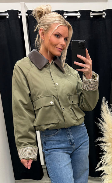 Fiona jacket - army/brown