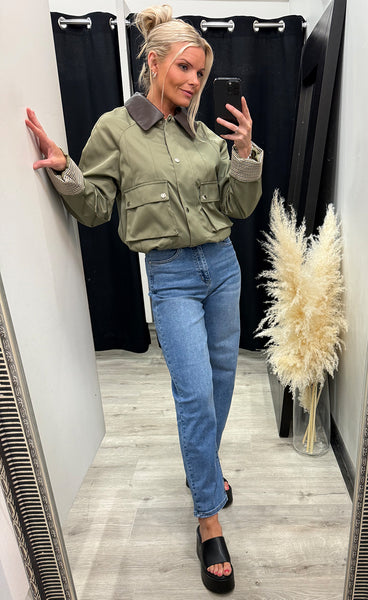 Fiona jacket - army/brown