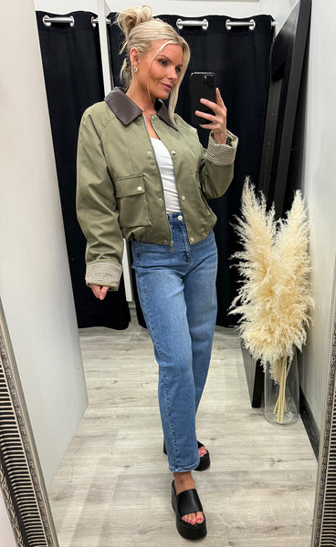 Fiona jacket - army/brown