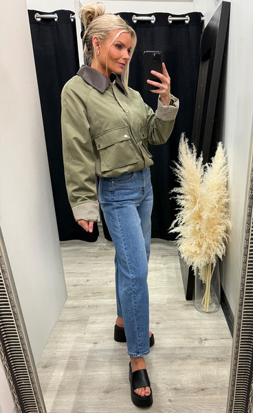Fiona jacket - army/brown