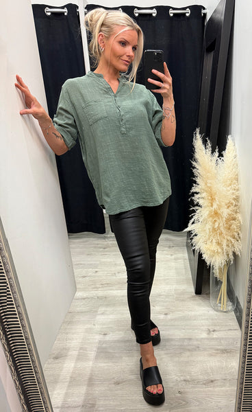 Aria blouse - agave green